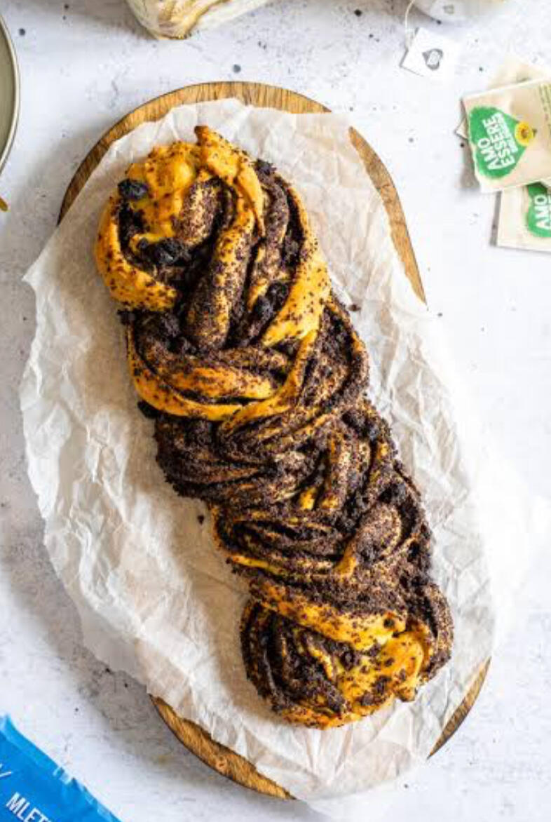 Poppy seed braided bread